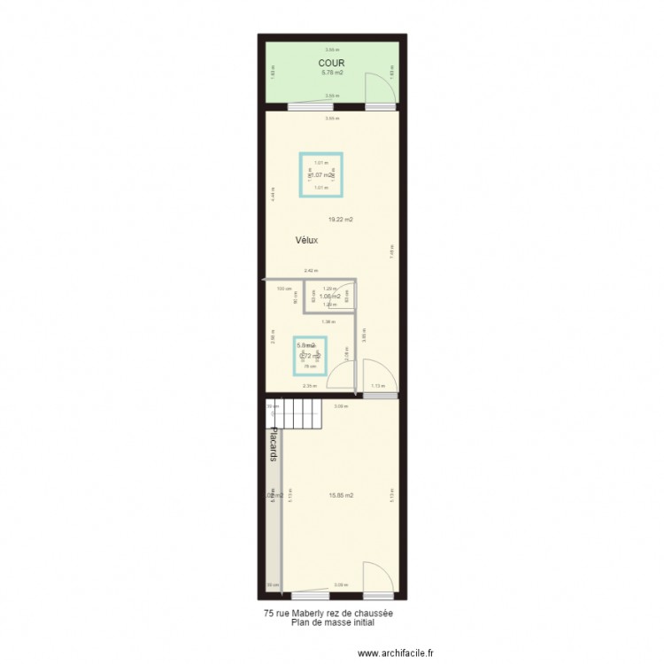 Plan de masse rez de chaussée 75 MABERLY. Plan de 0 pièce et 0 m2