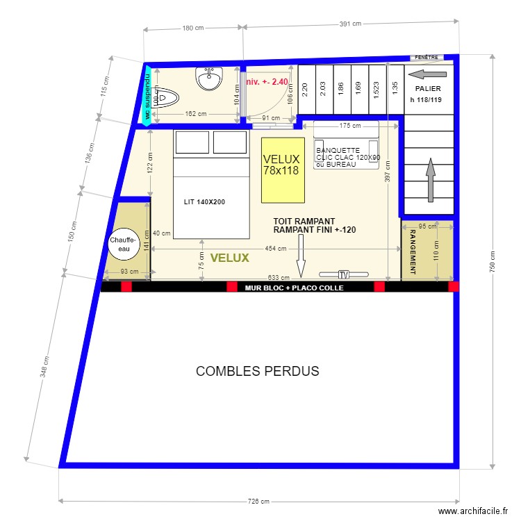 TRAVAIL ETAGE SUR BON. Plan de 0 pièce et 0 m2