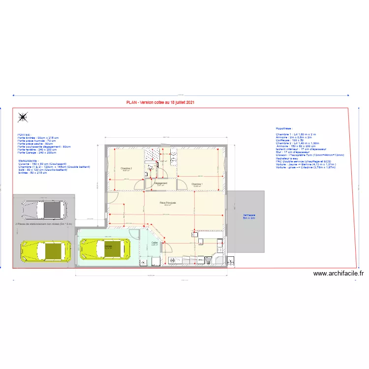 BERNARD Version cot&eacute;e 260721sans mobilier. Plan de 