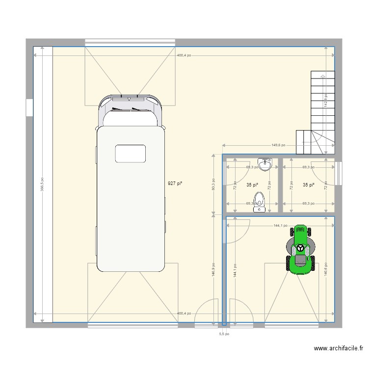 Garage Rang 1. Plan de 0 pièce et 0 m2