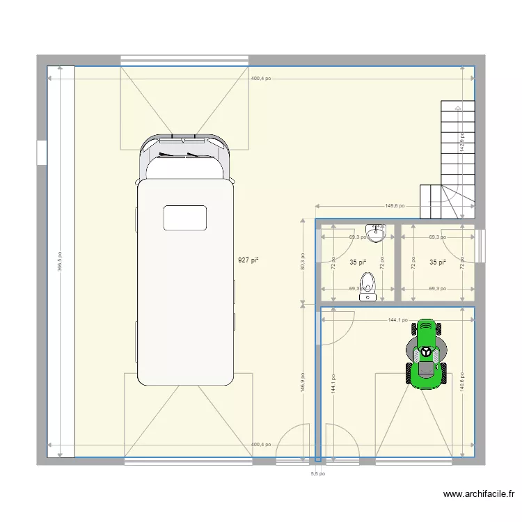 Garage Rang 1. Plan de 