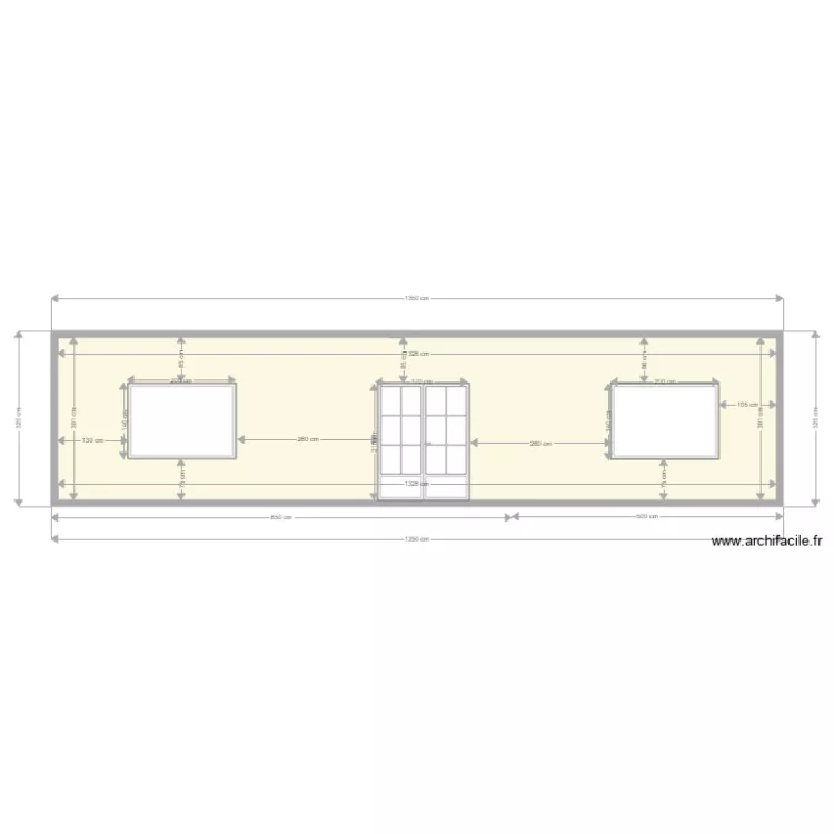 Fa&ccedil;ade boutique Vindoulou. Plan de 