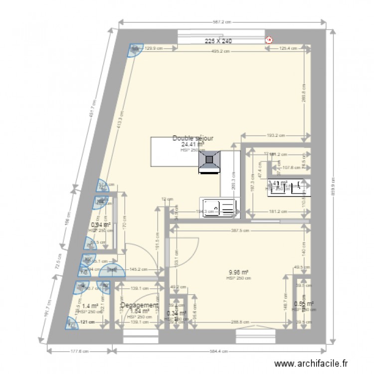 Appartement N 1 après travaux. Plan de 0 pièce et 0 m2