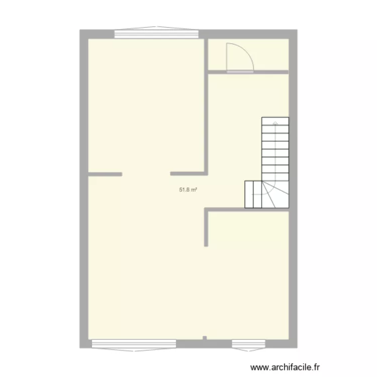 1er Etage. Plan de 1  et 48 m²