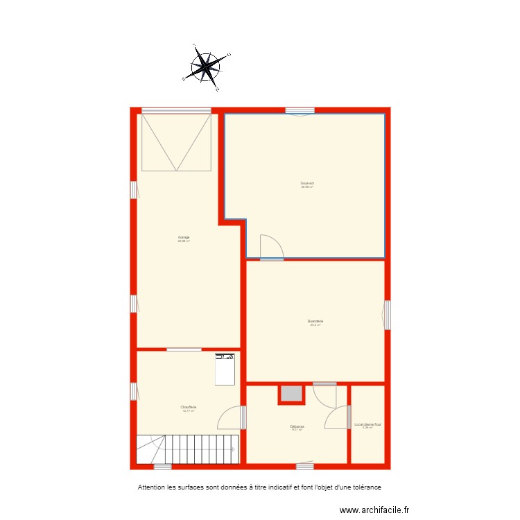 BI 3665 sous sol  non côté. Plan de 0 pièce et 0 m2