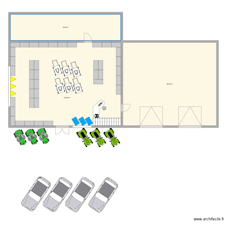 Bresse Jura Agri V2. Plan de 3 pièces et 222 m2