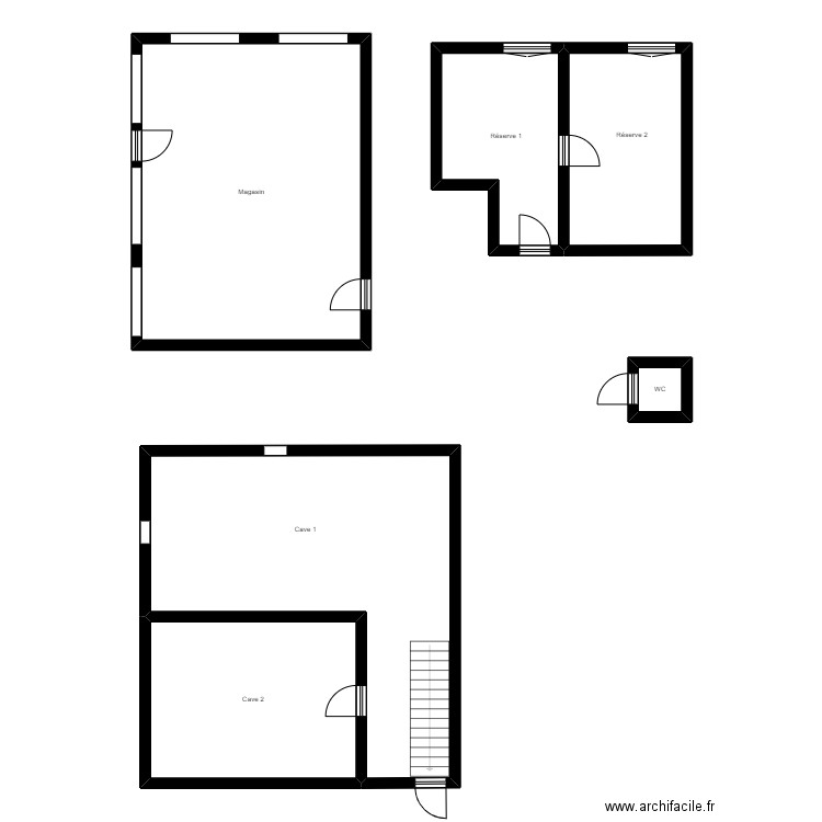 mercerie. Plan de 6 pièces et 136 m2