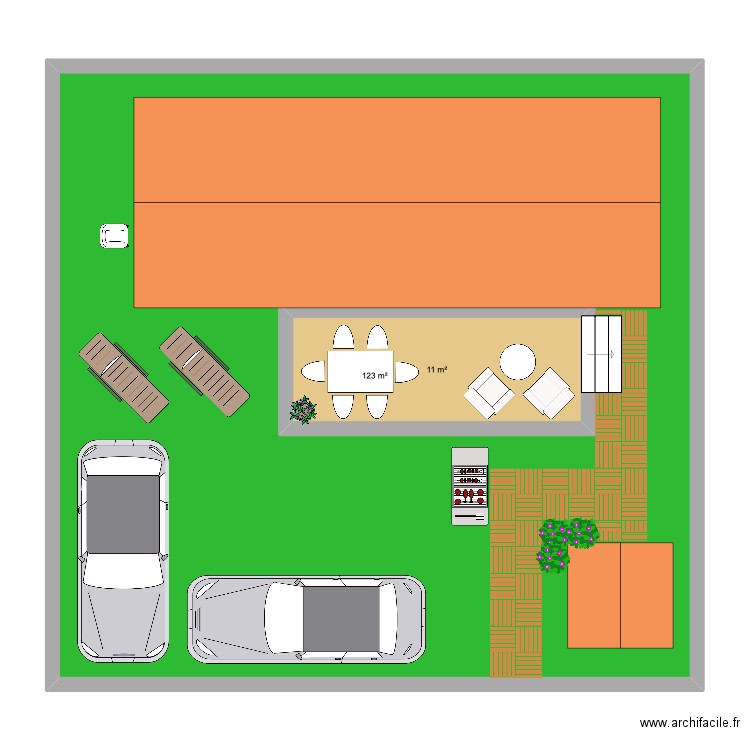 MOBIL 1. Plan de 2 pièces et 149 m2