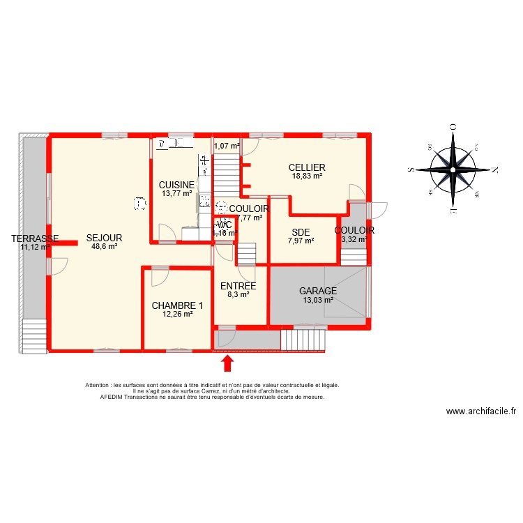 BI 9114 RDC PASCAL. Plan de 13 pièces et 150 m2