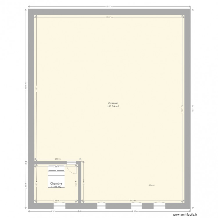 Ferme étage 1. Plan de 0 pièce et 0 m2