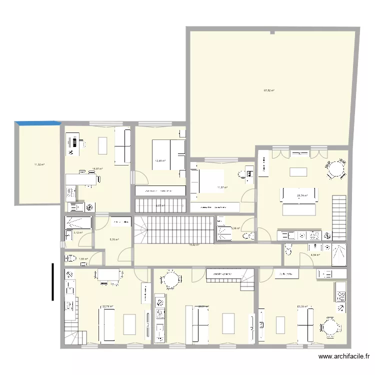 SENEQUE ETAGE 1 PROJET 3 MEZZA. Plan de 