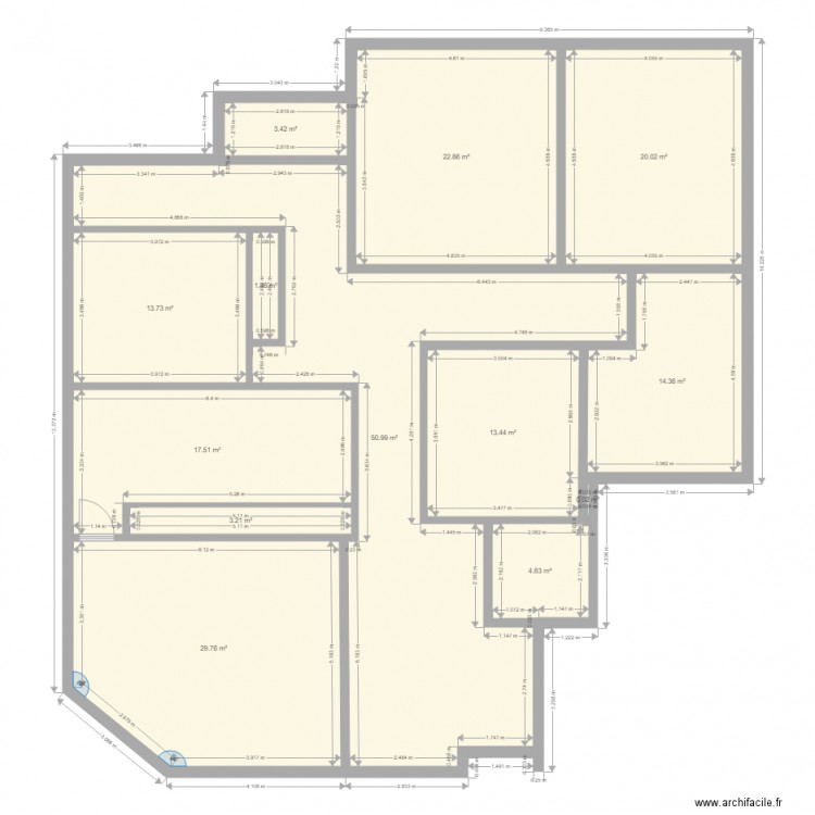 maison de santée. Plan de 13 pièces et 196 m2