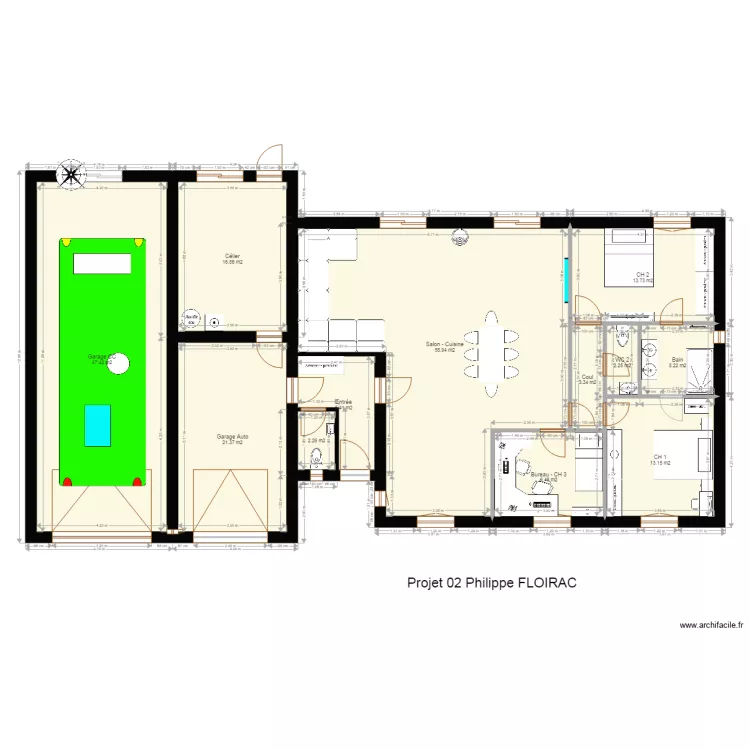 Projet Phil 02 Int Meubl&eacute; et Abrit CC. Plan de 