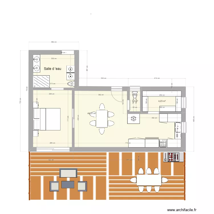 la maison du Bonheur version 2 temps. Plan de 