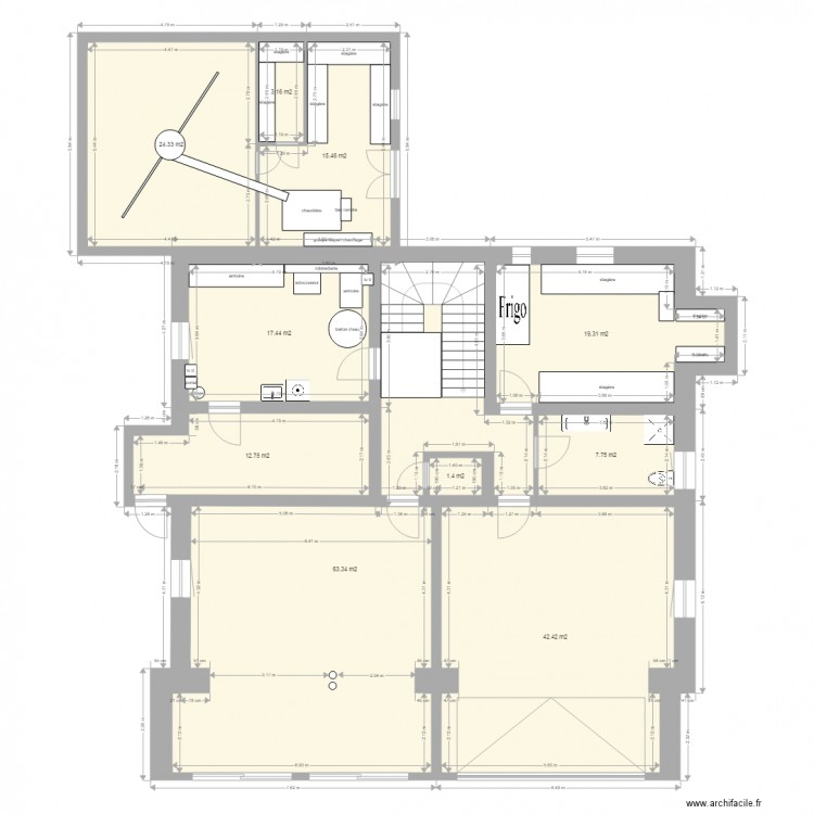 montricher rez inf originale. Plan de 0 pièce et 0 m2