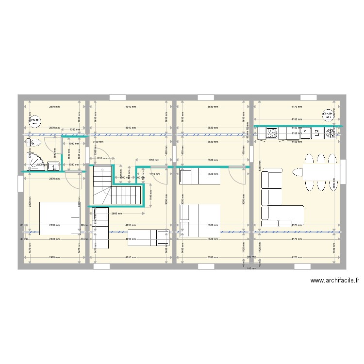 Combles Projet Option 2 sans doublage. Plan de 0 pièce et 0 m2