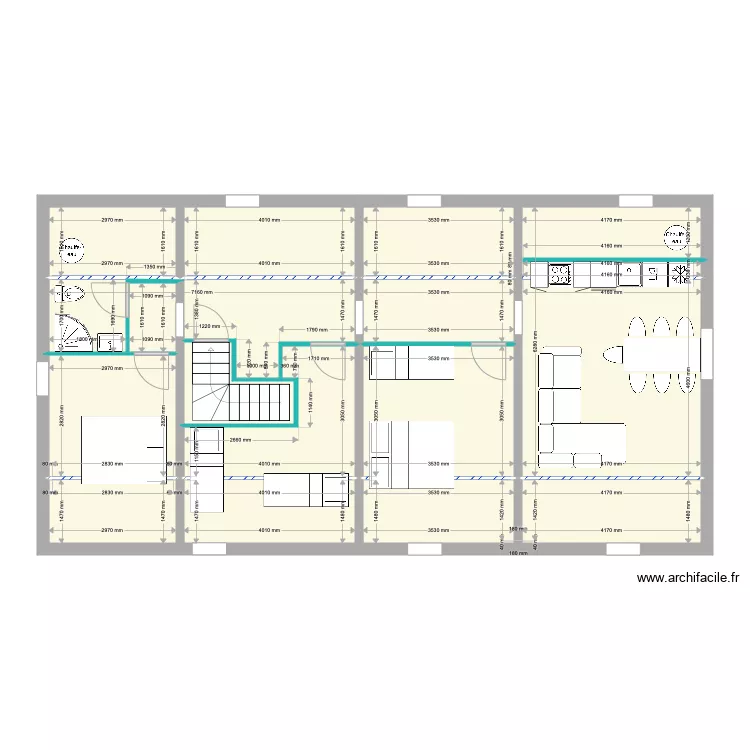 Combles Projet Option 2 sans doublage. Plan de Combles Projet Option 2 sans doublage. Plan de