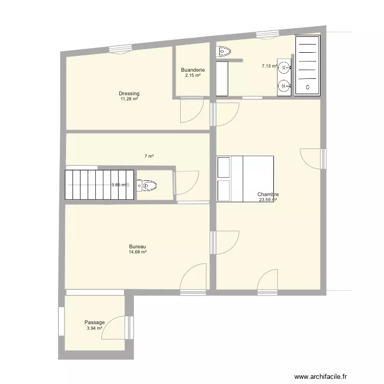 RdC chambres Aimargues modifié. Plan de RdC chambres Aimargues modifié. Plan de