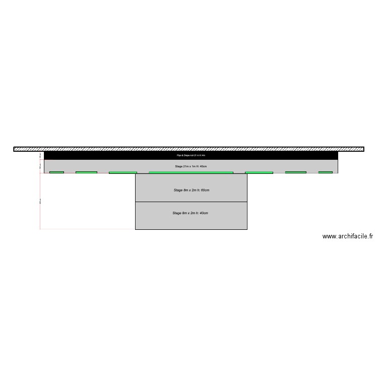 implantation scène et truss Trafigura Hilton. Plan de 0 pièce et 0 m2