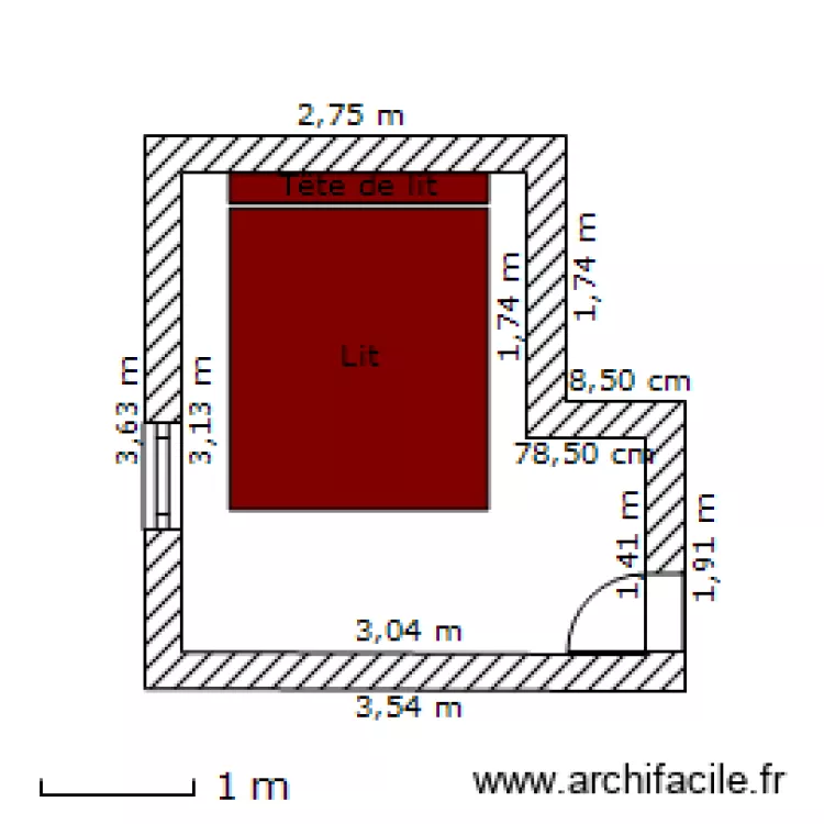 Chambre nous . Plan de 