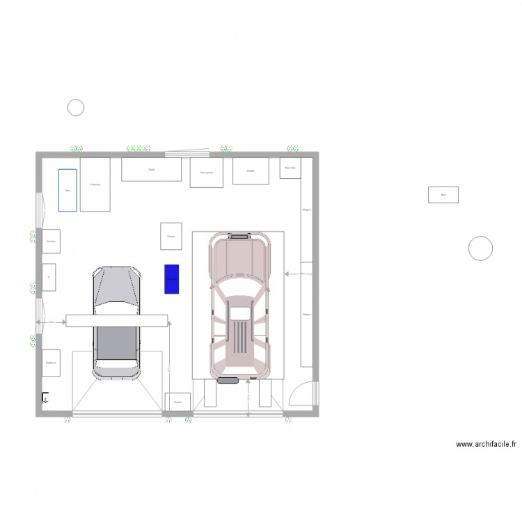 Garage Poussan équipé Pont 2C mars 2021. Plan de 0 pièce et 0 m2