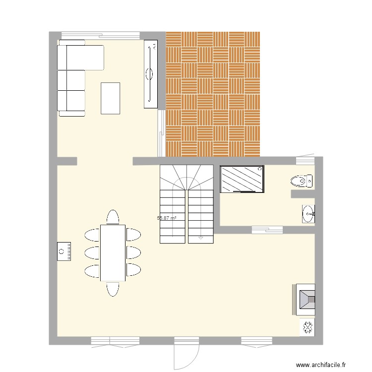 maison dispo avec extension et terrasse. Plan de 0 pièce et 0 m2