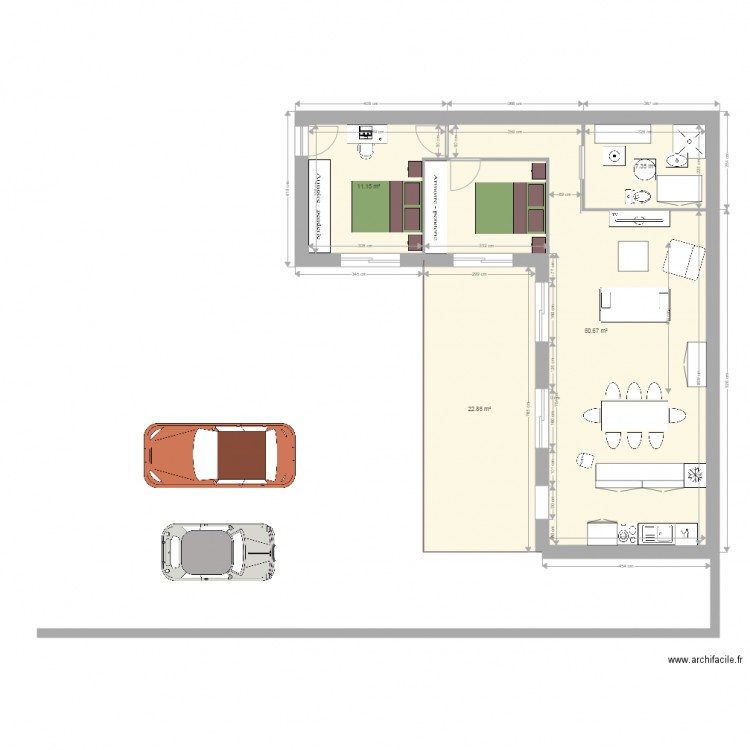 petite 3. Plan de 0 pièce et 0 m2