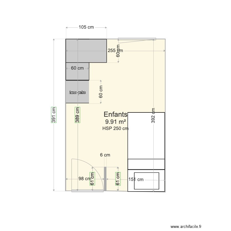 Chambre Enfants. Plan de 0 pièce et 0 m2