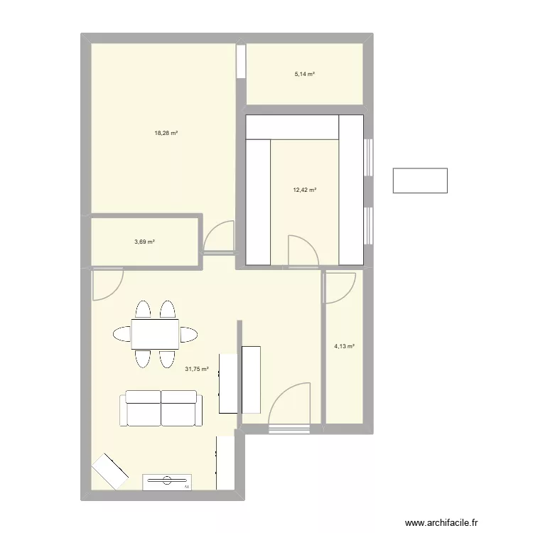 st aygulf haut. Plan de 6 pièces et 75 m² st aygulf haut. Plan de 6 pièces et 75 m²