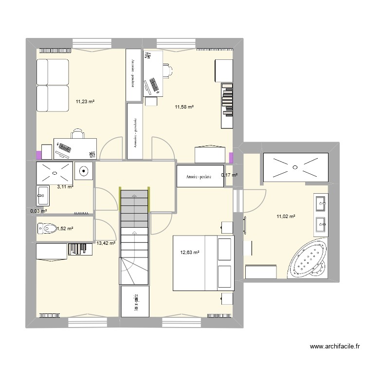Etage R1 Projet. Plan de 0 pièce et 0 m2