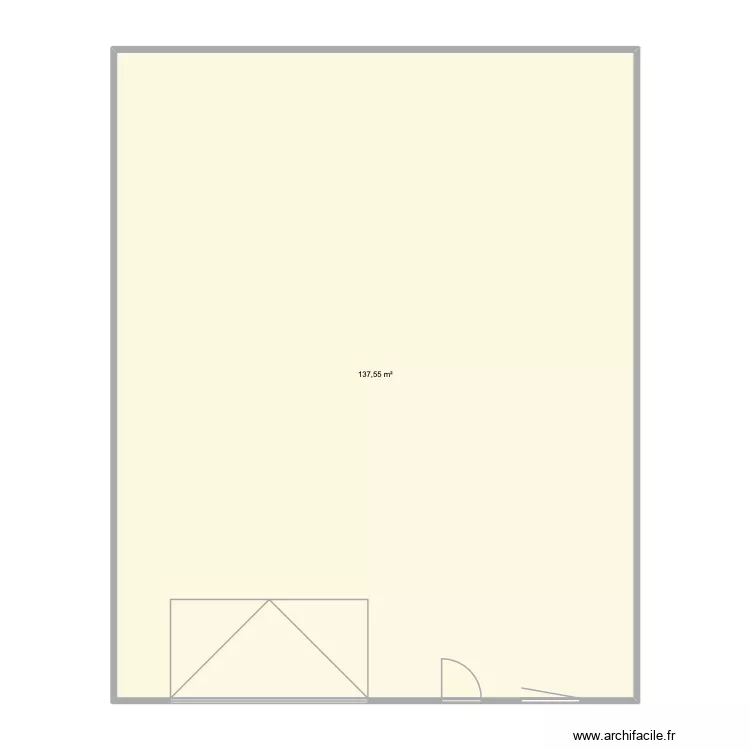 brasserie. Plan de 1  et 138 m²