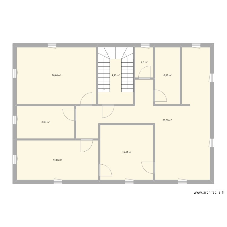 dole 1er étage ok. Plan de 8 pièces et 113 m2