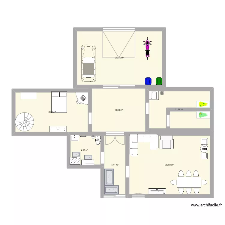 Maison de reve math. Plan de 7  et 106 m²