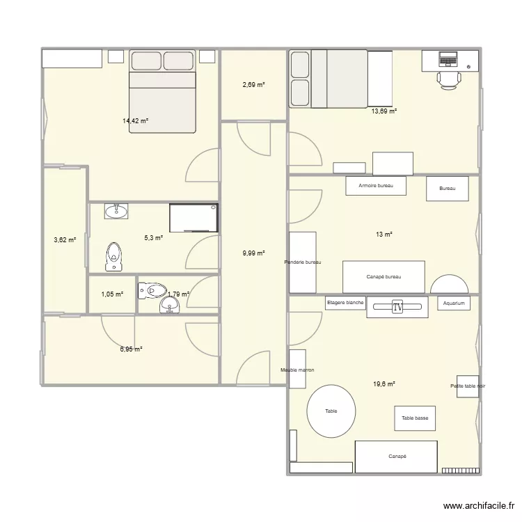 l'appart en face des cookies. Plan de 11 et 92 m² l'appart en face des cookies. Plan de 11 et 92 m²