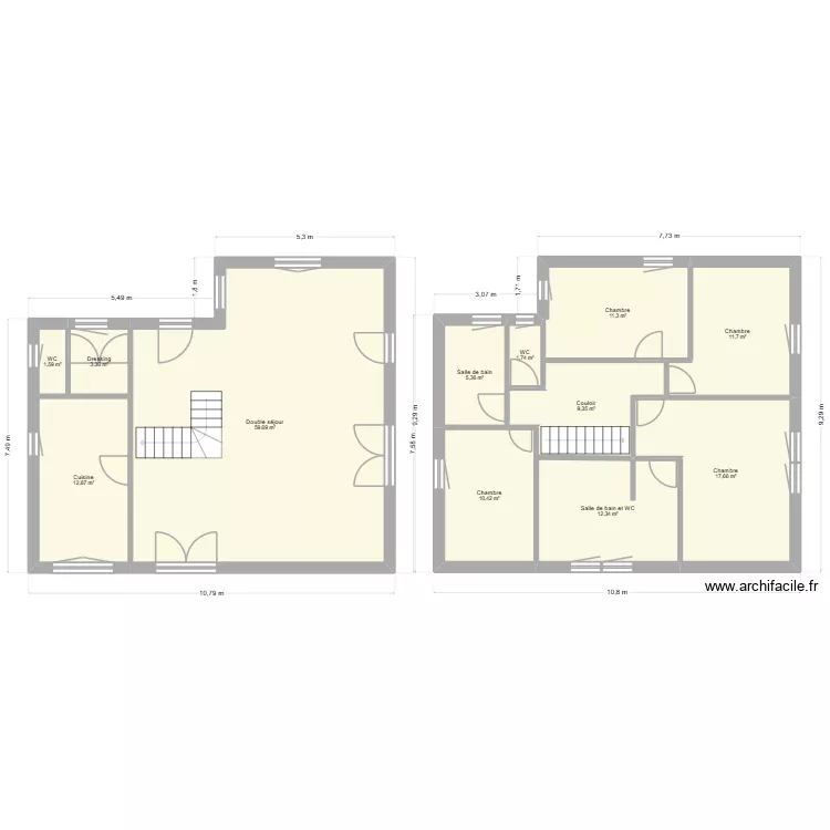 Maison. Plan de 12  et 157 m²
