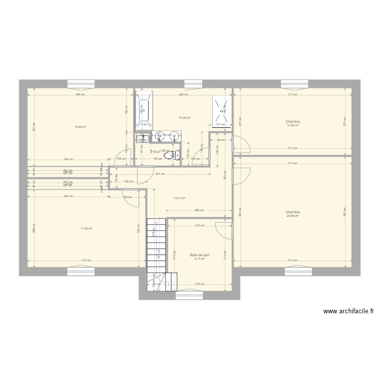 fossi etage 2. Plan de 10 pièces et 110 m2