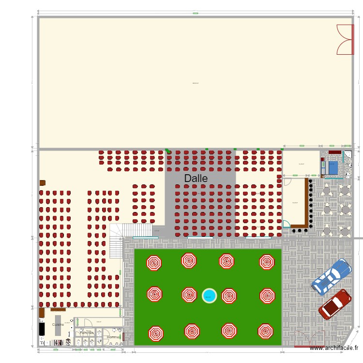 mwamba etage. Plan de 20 pièces et 1403 m2