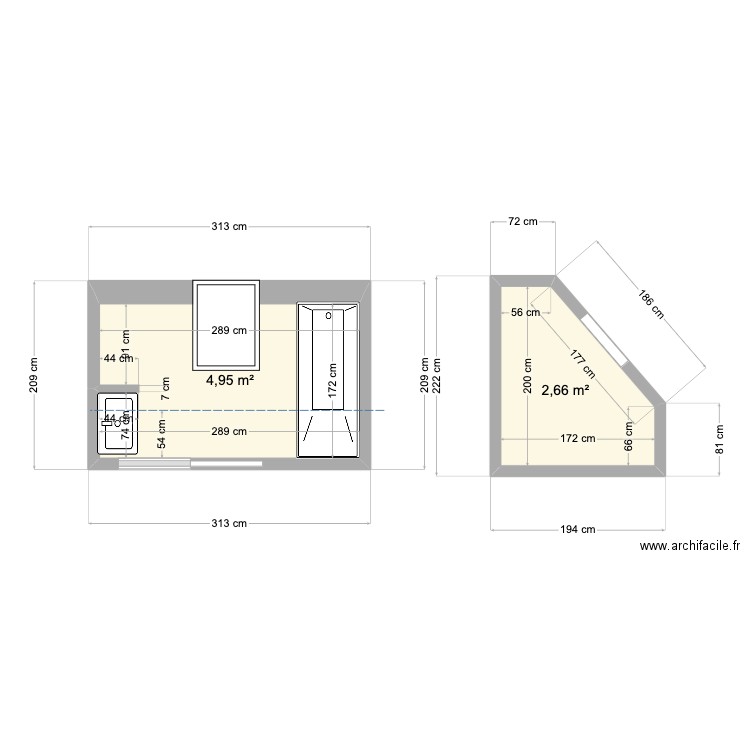 plan SDB Barety. Plan de 0 pièce et 0 m2