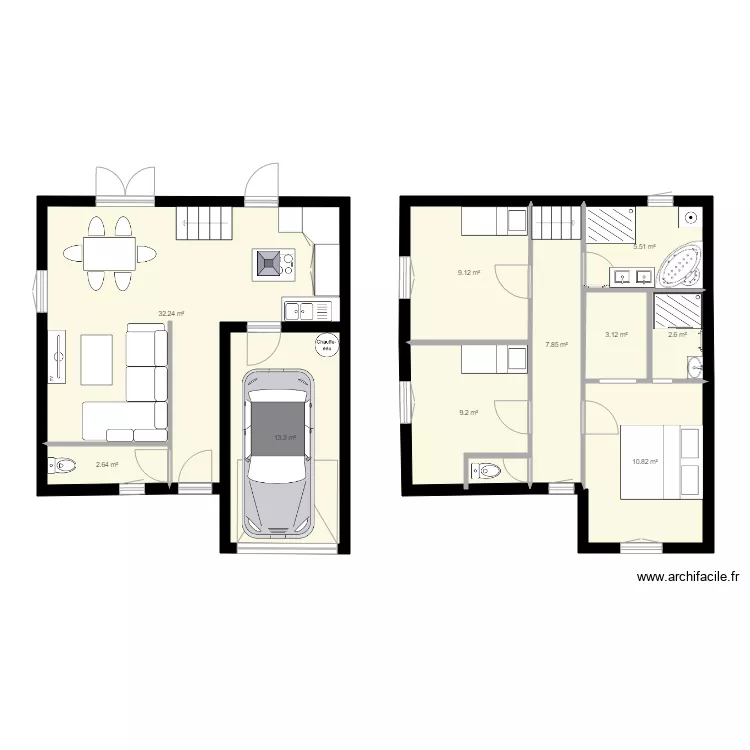 maison mitoyenne. Plan de 