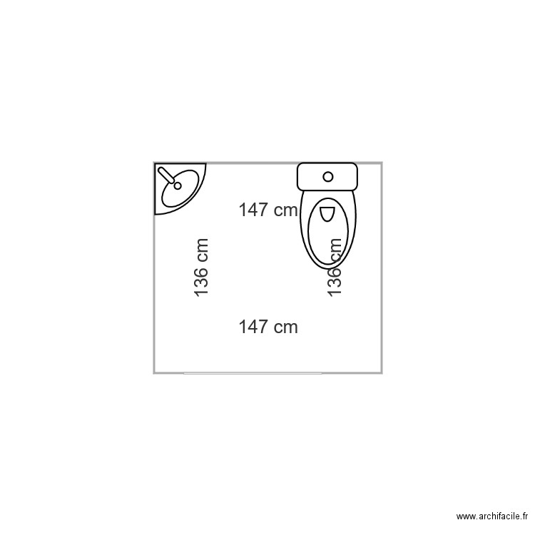 toilettes. Plan de 0 pièce et 0 m2