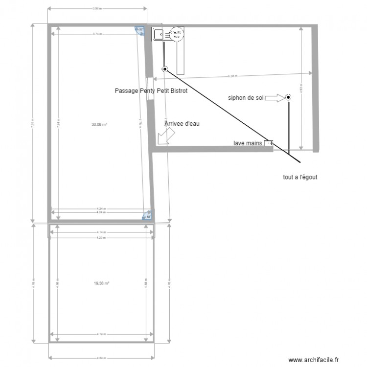 PLAN PENTY plomberie. Plan de 0 pièce et 0 m2