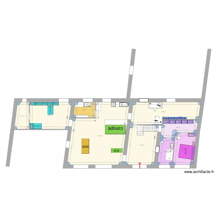 A4 entr&eacute;e par chemin&eacute;e v2. Plan de 