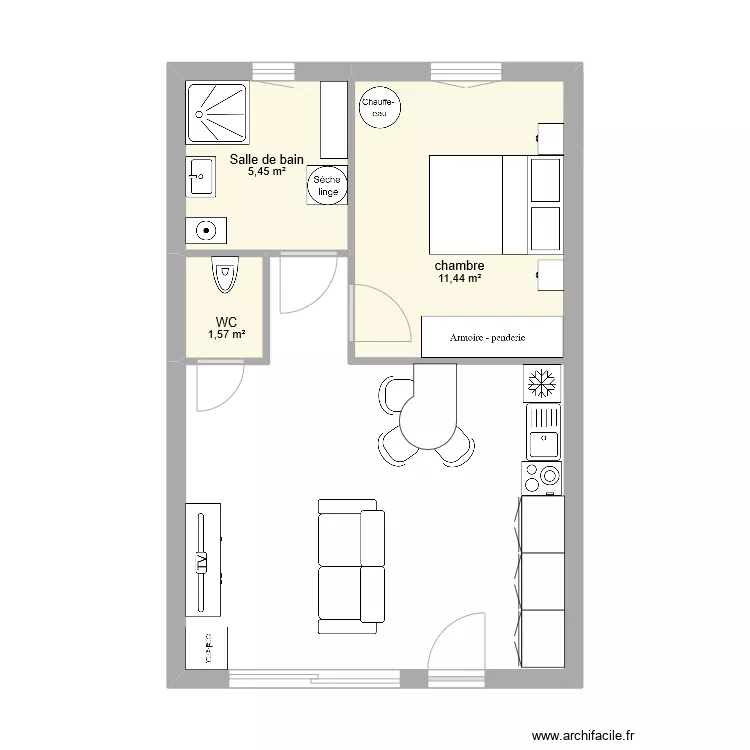studio. Plan de 