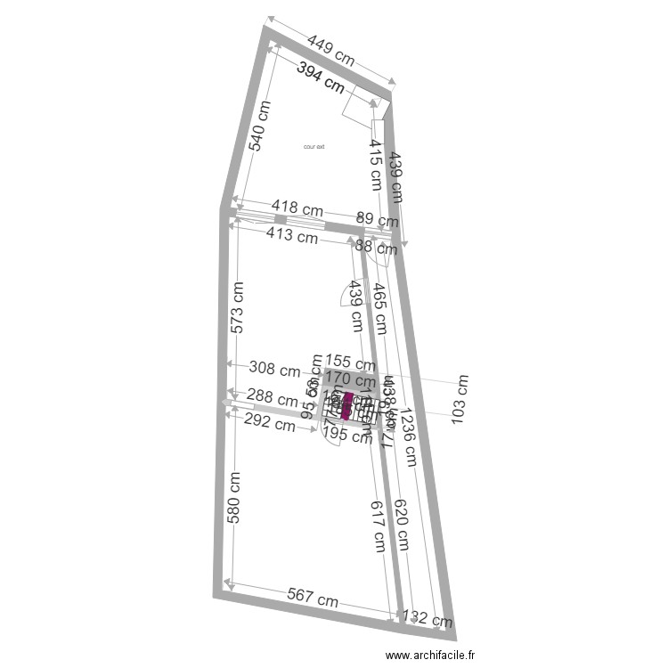 maison rdc couloir salon  cuisine et zone escalier  b4. Plan de 0 pièce et 0 m2