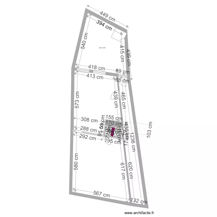 maison rdc couloir salon  cuisine et zone escalier  b4. Plan de 