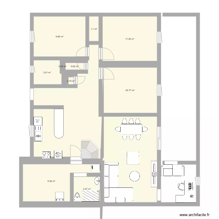 maison extension vA. Plan de 