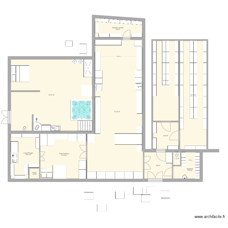 FuturPatisserie. Plan de 12 pièces et 282 m2