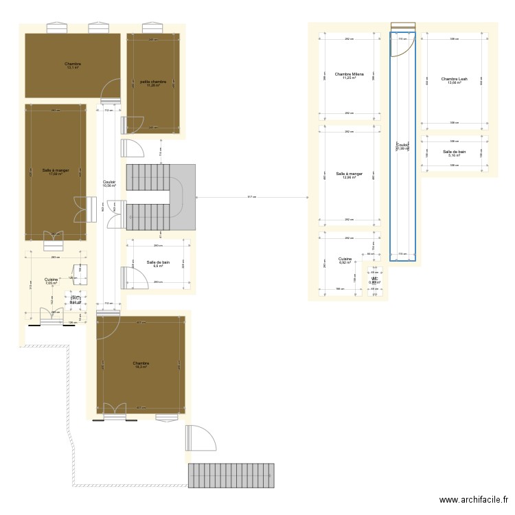 1er étage Dieulefit . Plan de 15 pièces et 148 m2