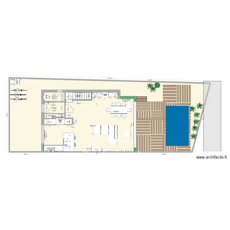 JdA terrain et piscine 2. Plan de 6 pièces et 153 m2