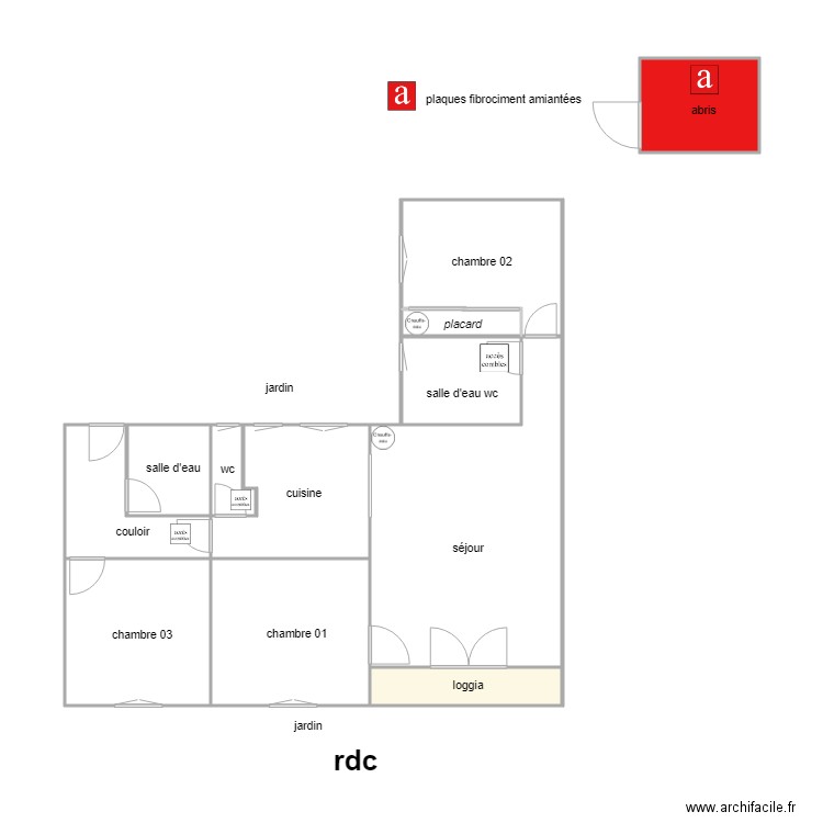 rougier amiante. Plan de 0 pièce et 0 m2